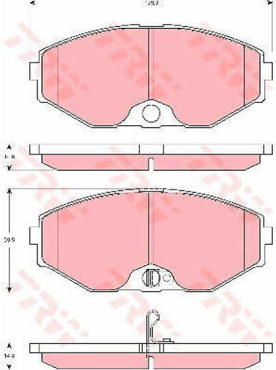 Set Plăcuțe De Frână Partea Din Față Trw Automotive 59.5mm X 139.3mm X 14.8mm Infiniti J30 Q45 Nissan Maxima 2.0-4.5 01.89-11.03
