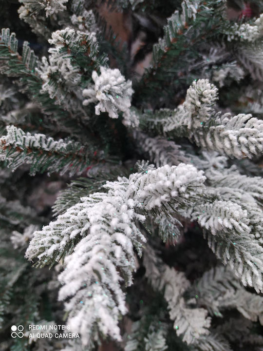 Коледно Дърво Alpine Frosted Тясна Заснежено, с Дървен Ствол 120см.
