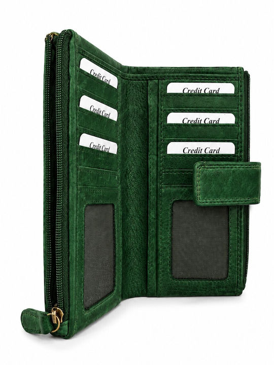 Leder Damenbrieftasche Grün