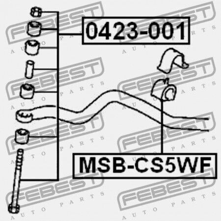Febest Vorderseite Stabilisator Buchse Mitsubishi Lancer Cedia Cs Ct 2000.03-2009.08 Jpn Mr554095