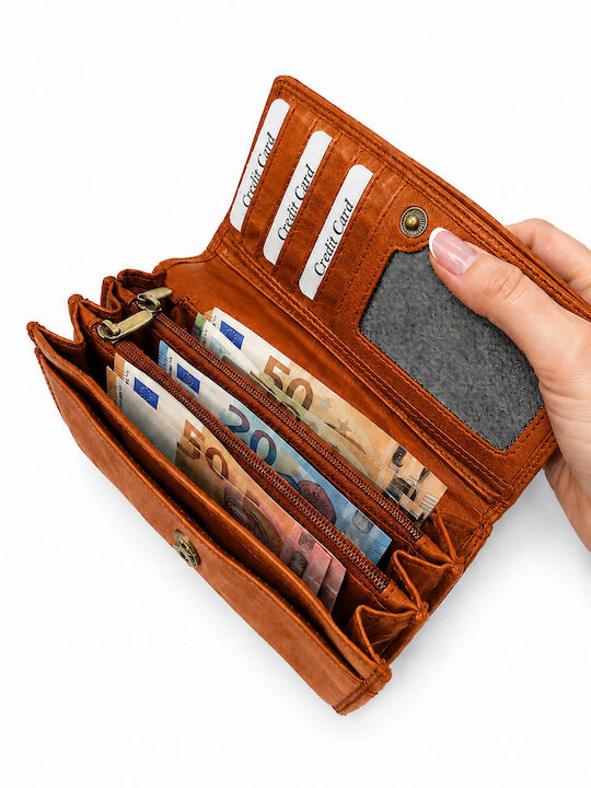 Leder Damenbrieftasche Tabac Braun