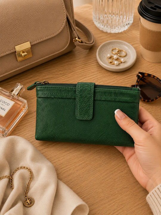 Leder Damenbrieftasche Grün