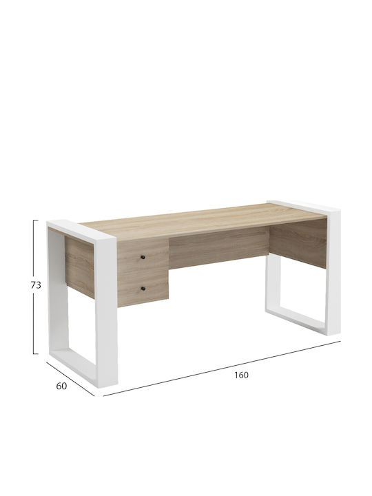 Birou din lemn bej 160x60x73cm