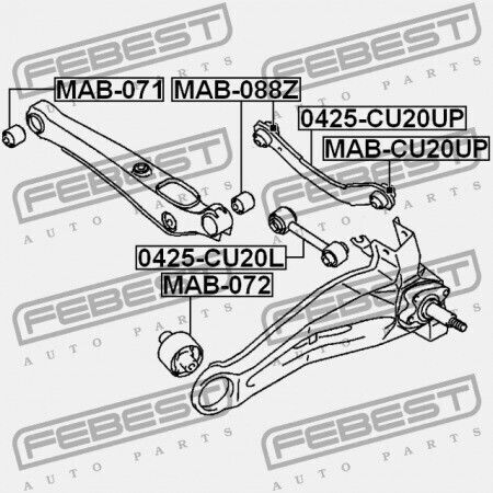 Κουζινέτο Πίσω Βραχίονα Ελέγχου Mitsubishi Lancer Lancer Cedia Cs Ct 2000.03-2009.08 Jpn Mr519127