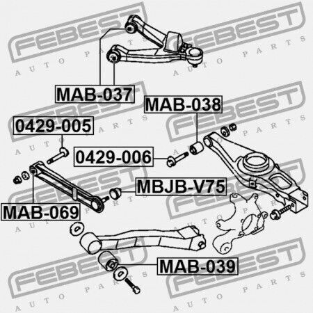 Dämpferbuchse Für Die Vorderseite Mitsubishi Pajero Montero V90 2006.08 G Xp Mr508134
