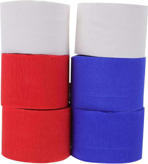 Dekoratives Crepe-Papier In Rollen Streamers 3 Farben 6 Rollen 4,5cm x 25m