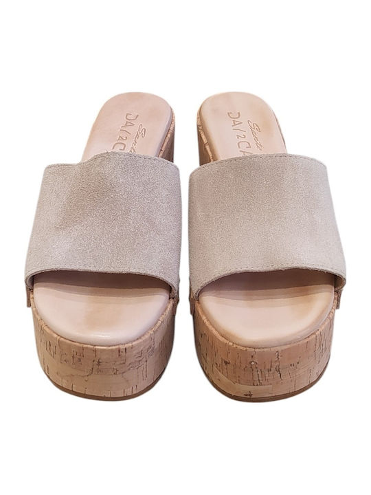 Platforme Dama Tip Slip On Bej