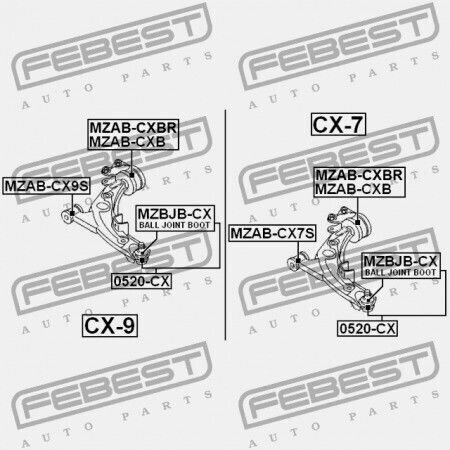 Linker Hinterer Arm Control Buchse Für Mazda CX-7 Er 2007-2009 Eu Td11-34-350b