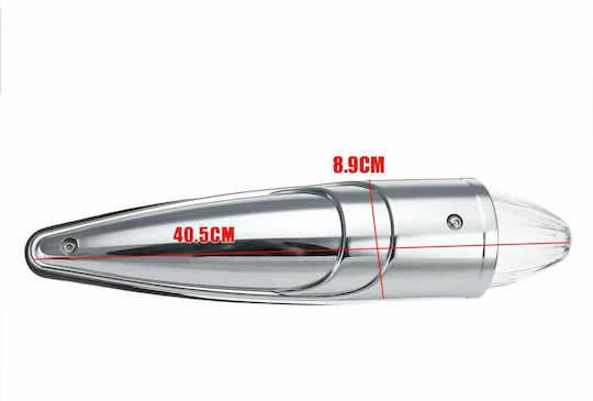 Хромирана LED таванна светлина тип ракета за камиони 12v 24v бяла 40.5см X 8.9см