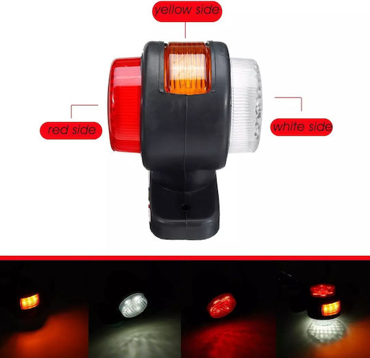 Комплект тройни LED обемни светлини 12v 24v IP67 червено бяло оранжево 85mm X 80mm X 68mm