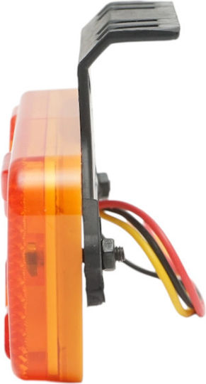Led Φωτιστικό Σήμανσης Neon Εφέ 2 Λειτουργίες Βάση 12v 24v Πορτοκαλί 30led 110mm X 52mm X 16mm
