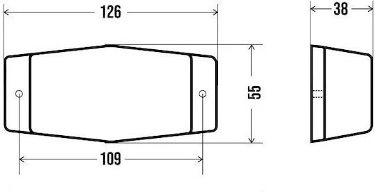 Светлина За Маркиране 12v 24v Бял Фимирано 126mm X 55mm X 38mm 1 Брой