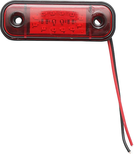 Led Светлини За Товарни Автомобили 12 Led 12v 24v Ip68 Червени 87mm 25mm