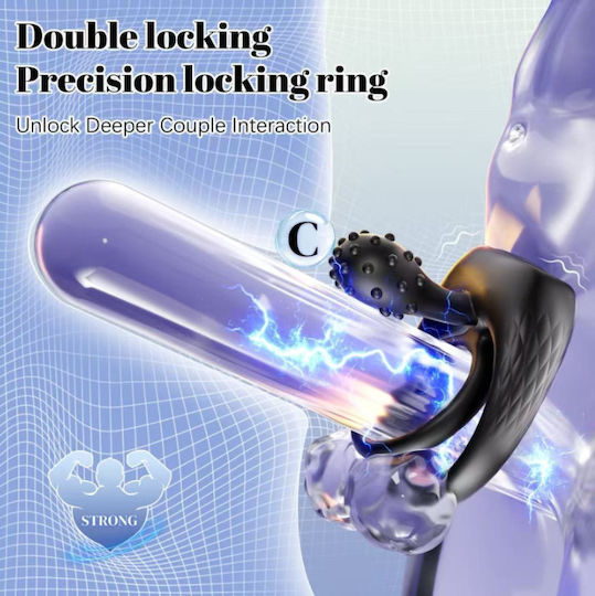 Aph Δαχτυλίδι Πέους Διπλή Διέγερση App Penis Ring Dual Stimulation App