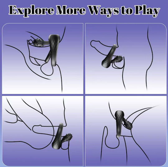 Aph Δαχτυλίδι Πέους Διπλή Διέγερση App Penis Ring Dual Stimulation App