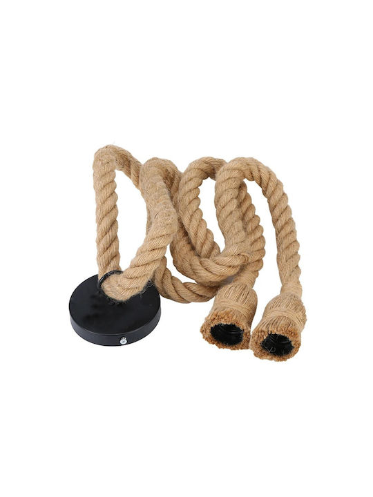 Pendant Light Brown with Rope for Socket E27