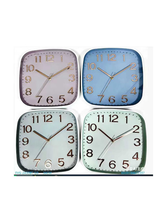 Tr283697 Ceas De Perete Plastic Albastru 30x30cm