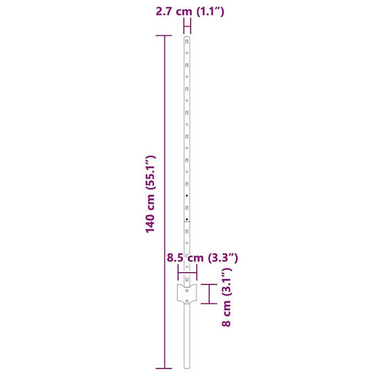 vidaXL Clip de fixare pentru Împrejmuire Grădină din Oțel 100x100buc 44buc Silver