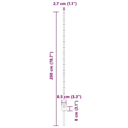 vidaXL Clip de fixare pentru Împrejmuire Grădină din Oțel 150x100buc 44buc Gray