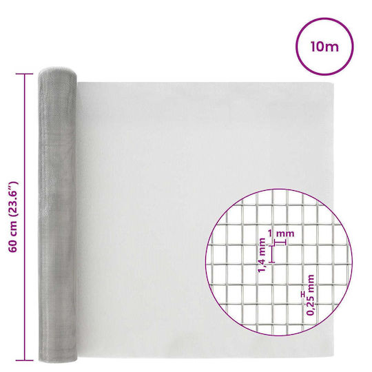 vidaXL Wire for Garden Fence Made of Steel 60x18x500cm Silver