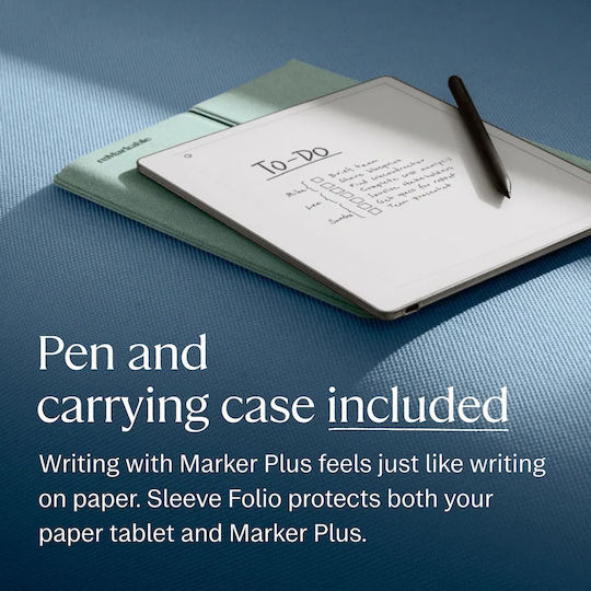 reMarkable Paper Pure 10.3" (32GB) Marker Plus și Sleeve Folio Verde mentă