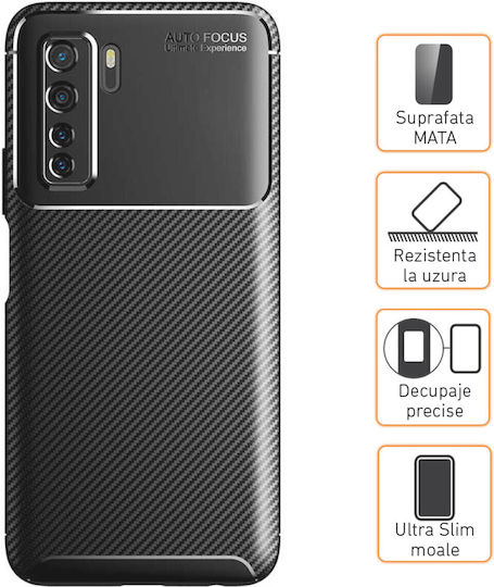 Husă Carbon Skin Huawei P40 Lite 5G Silicon Ultra Subțire Fibra Sintetică Finisaj Mat Gekko Mobile