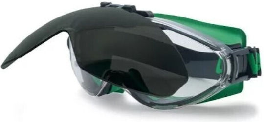 Uvex Ultrasonic Flip-up Safety Welding Goggles Clear Lens Excellence + Grey Lens Welding Shade 5 Infradur Plus Rubber Strap