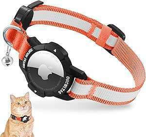 Reflective Illuminated Cat Collar Airtag Holder 18-26 Cm
