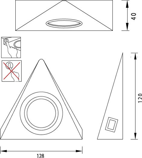 Forma Triangolo Μονό Σποτ σε Ασημί Χρώμα