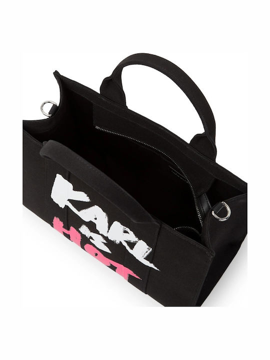 Square Fabric Women's Handbag Black