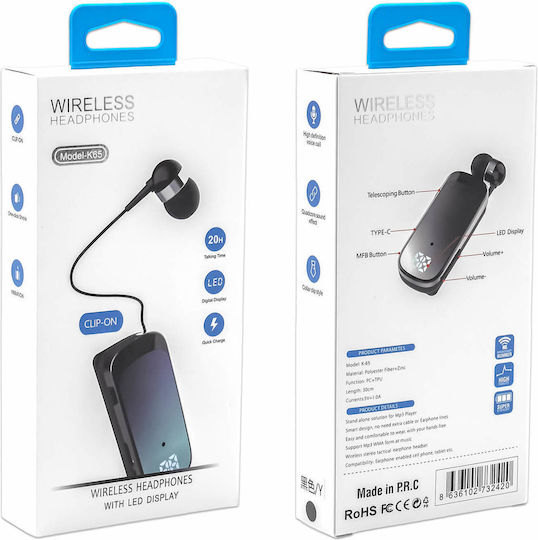Fineblue K65 In-ear Bluetooth Handsfree Earphone Black