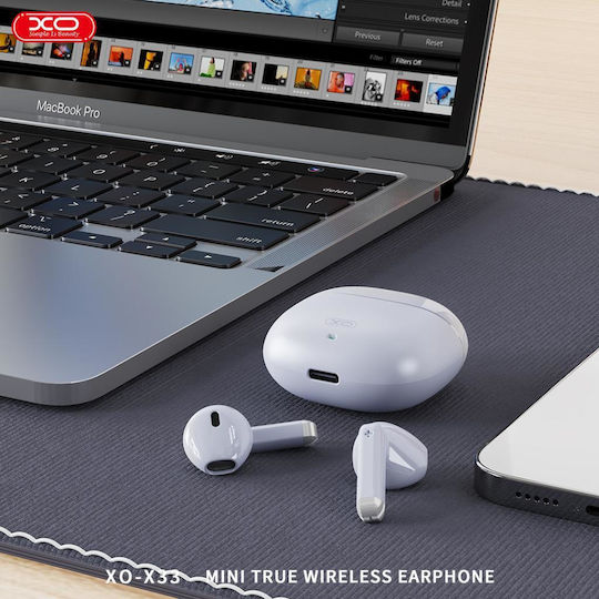 XO X33 Tws In-ear Bluetooth Handsfree Ακουστικά με Θήκη Φόρτισης Μπλε