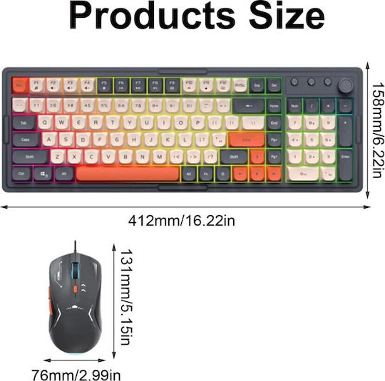 Forev FV-Q908 Gaming Keyboard with RGB Lighting English US