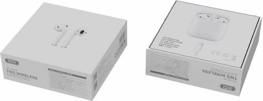 XO Q2 Earbud Bluetooth Handsfree Ακουστικά με Θήκη Φόρτισης Λευκά