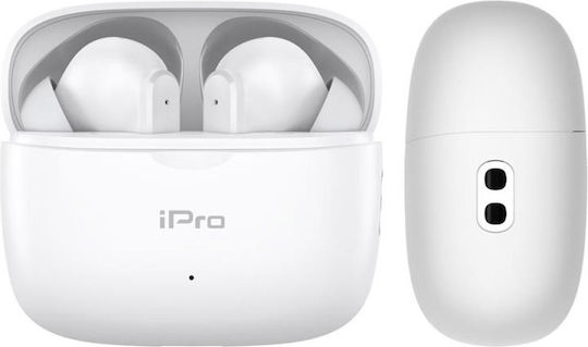 iPro TW300 Plus In-ear Bluetooth Handsfree Ακουστικά με Θήκη Φόρτισης Λευκά