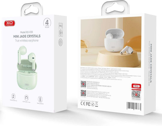 XO X33 Tws In-ear Bluetooth Handsfree Căști cu Carcasă de Încărcare Verde