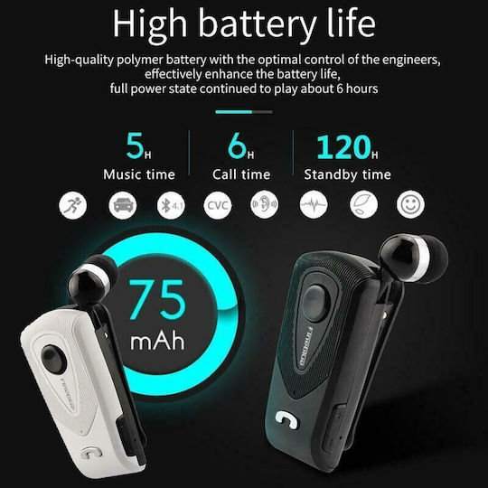 Fineblue F930 In-ear Bluetooth Handsfree Ακουστικό Πέτου Ασημί