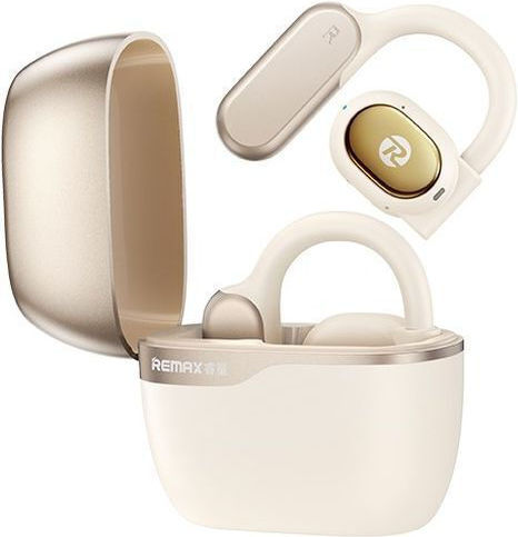 Remax P1 Open Ear Bluetooth Handsfree Ακουστικά με Αντοχή στον Ιδρώτα και Θήκη Φόρτισης Λευκά