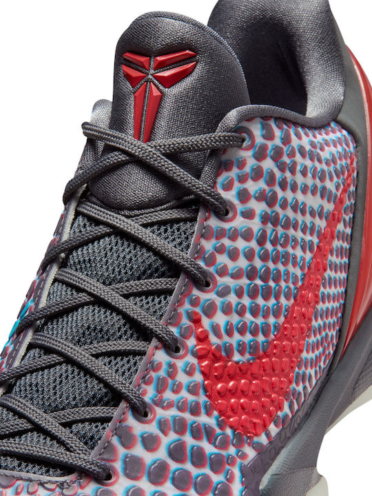 Kobe 6 Protro 3D Ниски Баскетболни Обувки Тъмносив / Хлореносин / Смелочервен