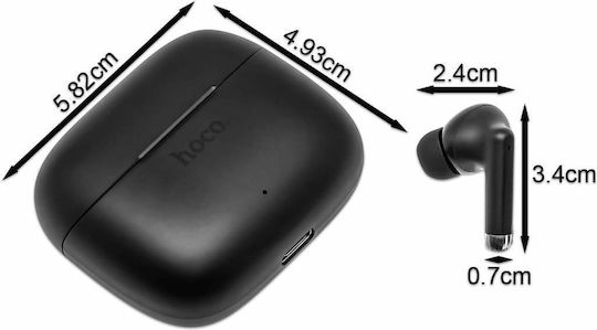 Hoco EQ2 In-ear Bluetooth Handsfree Căști cu Carcasă de Încărcare Negru