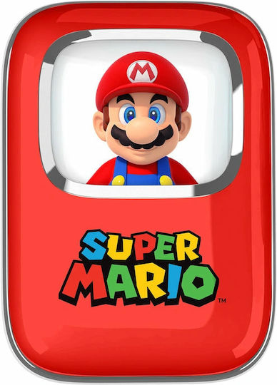 OTL Super Mario Slide In-ear Bluetooth Handsfree Ακουστικά με Θήκη Φόρτισης Κόκκινα