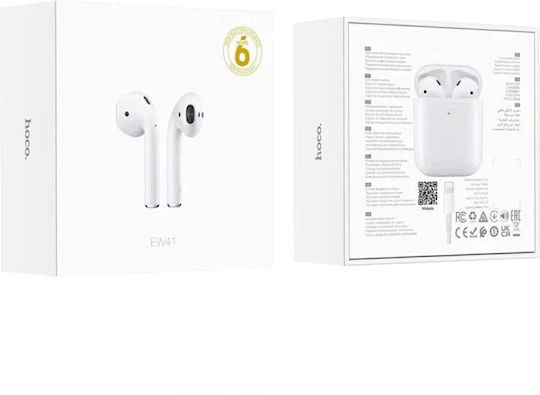 Hoco EW41 ASERIES 2 In-ear Bluetooth Handsfree Ακουστικά με Θήκη Φόρτισης Λευκά