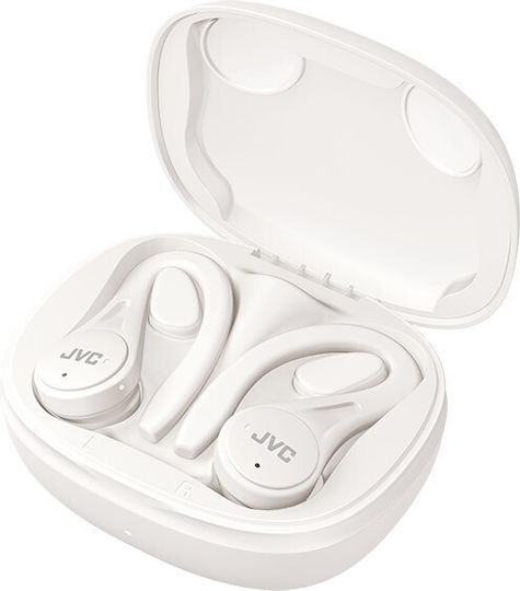 JVC HA-EC25T In-ear Bluetooth Handsfree Ακουστικά με Αντοχή στον Ιδρώτα και Θήκη Φόρτισης Λευκά