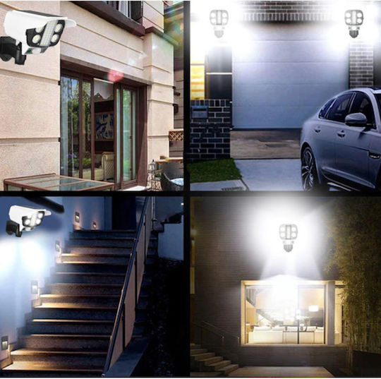 Solar Dummy Surveillance Bullet Camera with LED Lighting White