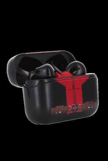 Exquisite Gaming Deadpool In ear Bluetooth хендсфри Слушалки с Устойчивост на Пот и Кутийка за Зареждане Червен