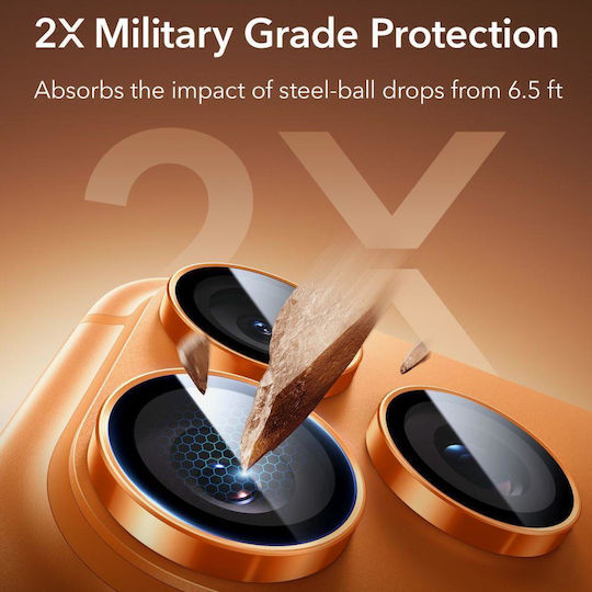 ESR Armorite Kameraschutz Gehärtetes Glas Orange für das iPhone 14 Pro, 14 Pro Max, 15 Pro, 15 Pro Max, 16 Pro, 16 Pro Max, 17 Pro, 17 Pro Max