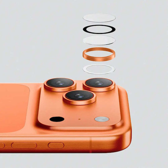 AmazingThing Camera Protection Tempered Glass Orange for the iPhone 17 Pro, iPhone 17 Pro Max