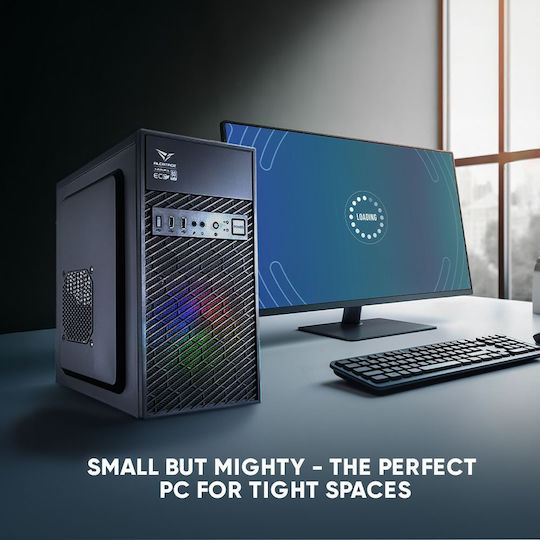 Alcatroz Azzura Millenia Eco Air Gaming Midi Tower Computer Case with RGB Lighting Black