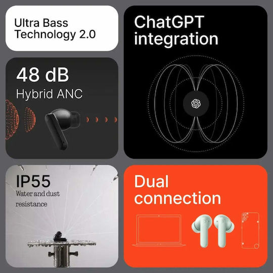 Nothing CMF Buds 2 Bluetooth хендсфри Слушалки с Устойчивост на Пот и Кутийка за Зареждане Зелен