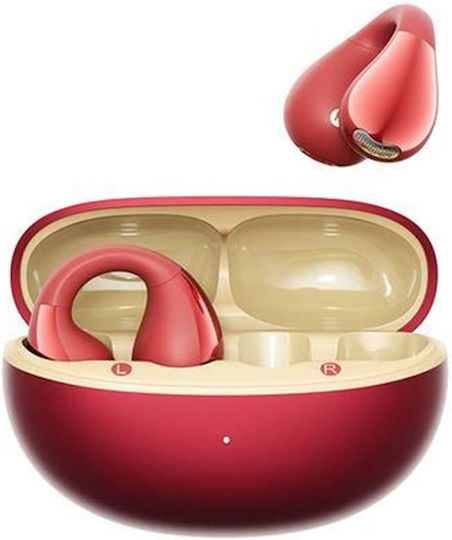 QCY Crossky C30S Open Ear Bluetooth Handsfree Earphones with Sweat Resistance and Charging Case Red